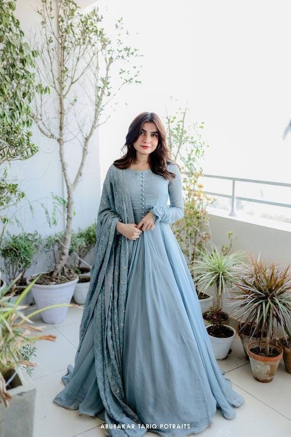 Women's Georgette Ethnic Long Anarkali Gown With Sequence Emboidered Dupatta Set | Fancy Gown With Dupatta