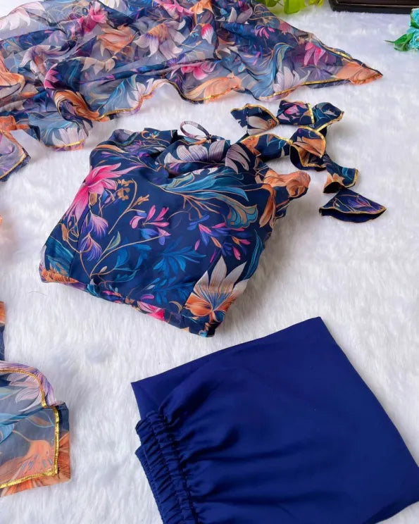 Party Wear Look Organza Taby Silk Gown