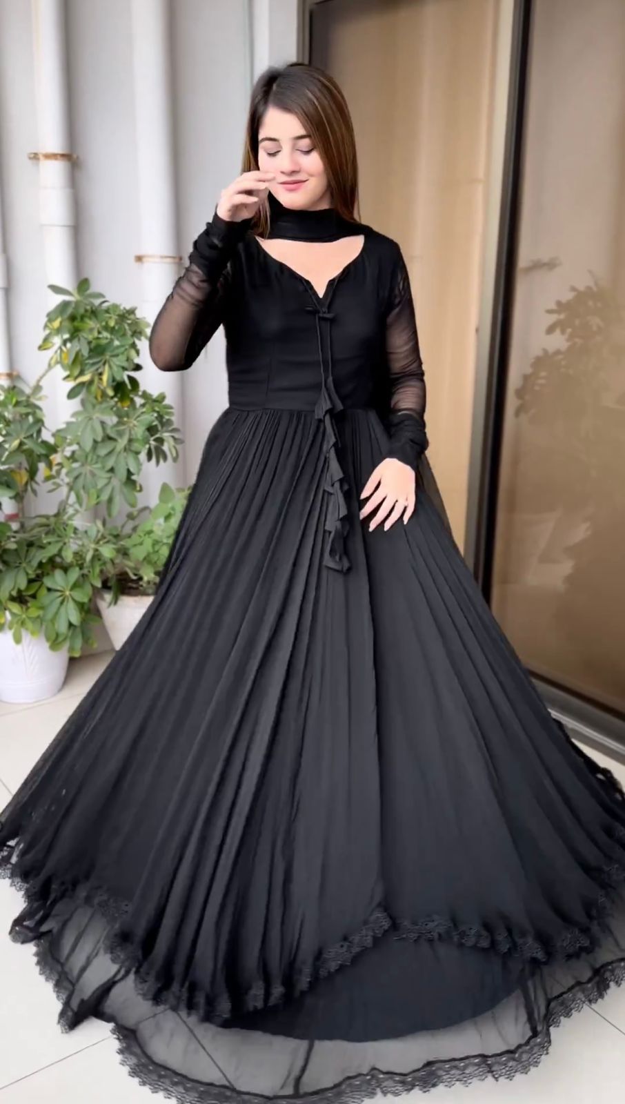 Black Color Gown Indian Dress Anarkali Suit Wedding Suit Designer Gown Traditional Gown Partywear Gown Anarkali Gown Bridal Gown