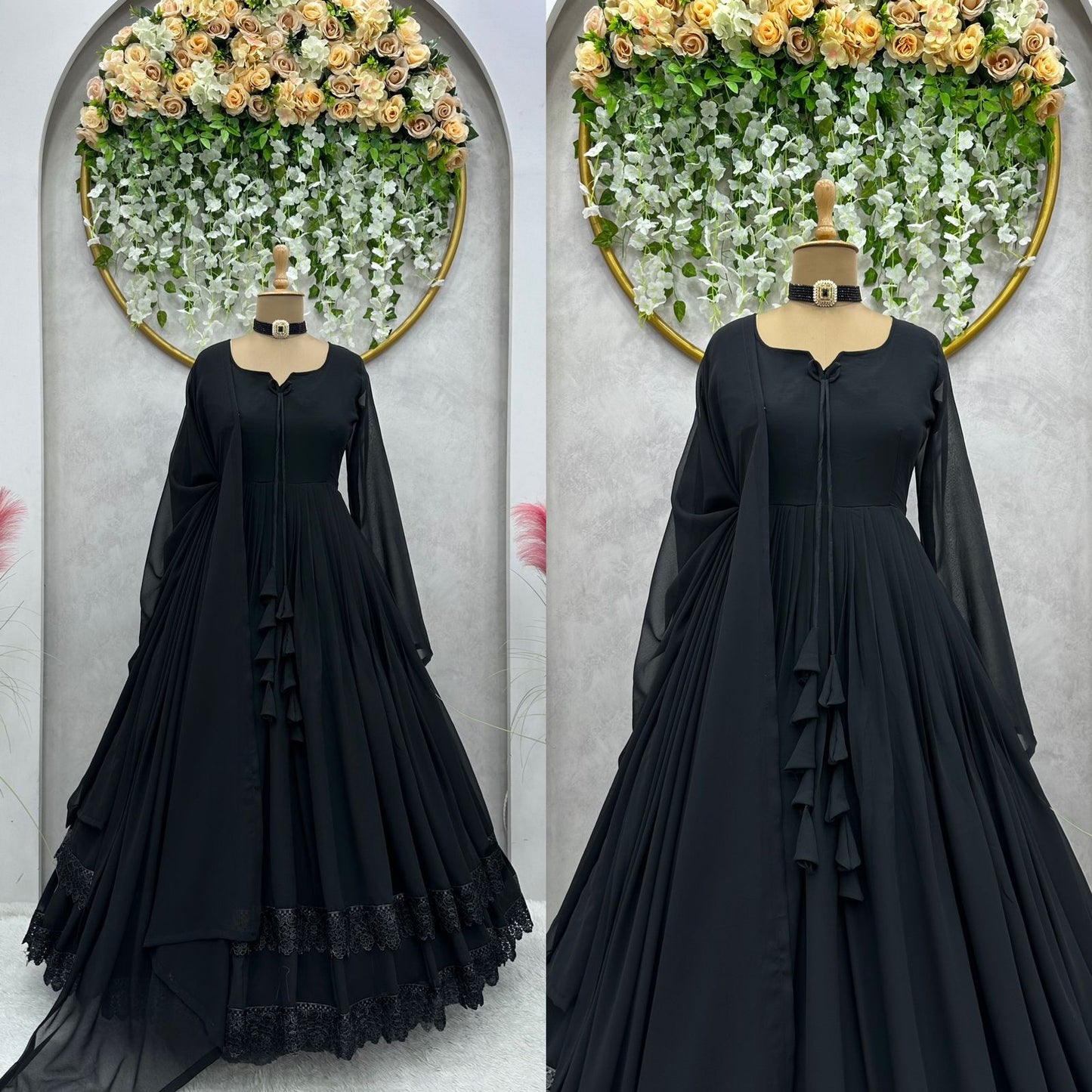 Black Color Gown Indian Dress Anarkali Suit Wedding Suit Designer Gown Traditional Gown Partywear Gown Anarkali Gown Bridal Gown