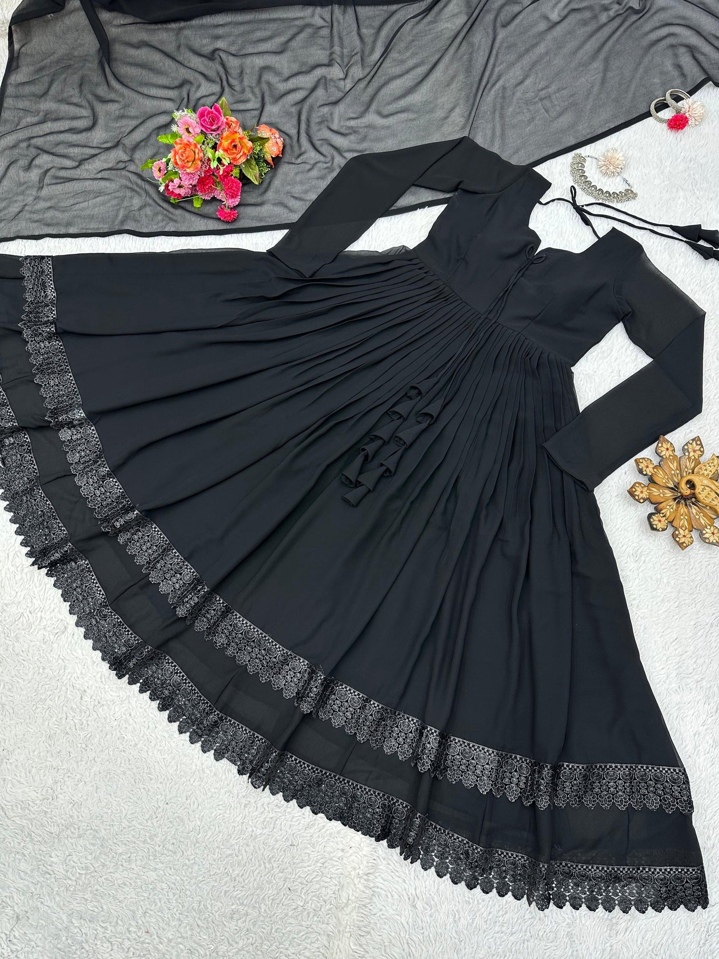 Black Color Gown Indian Dress Anarkali Suit Wedding Suit Designer Gown Traditional Gown Partywear Gown Anarkali Gown Bridal Gown