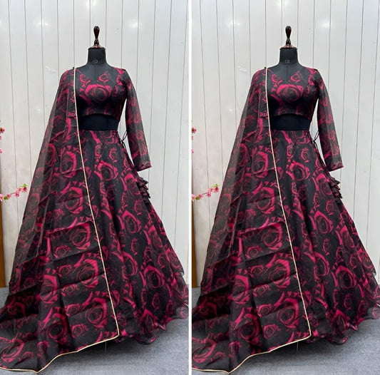 Lace Lehenga Choli Set with Dupatta
