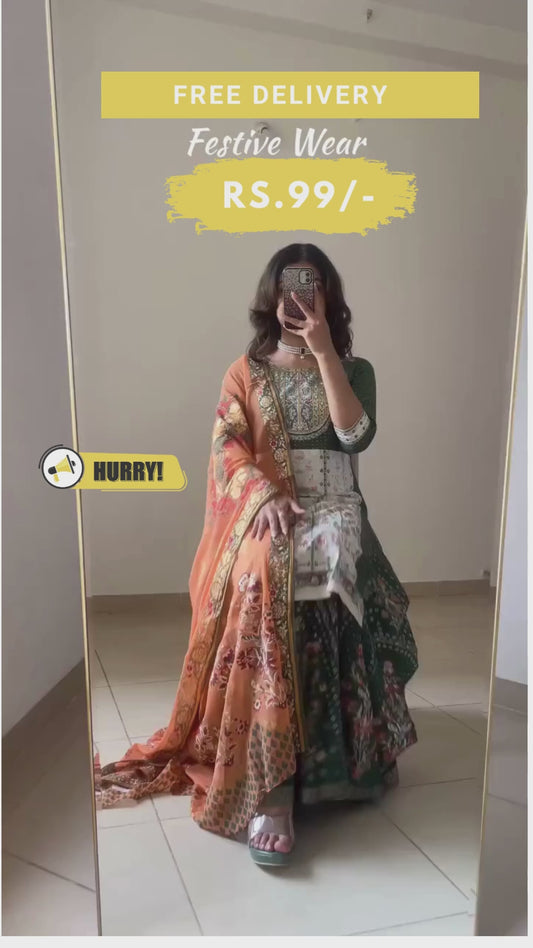 Women Silk Blend Kurta Trouser Set