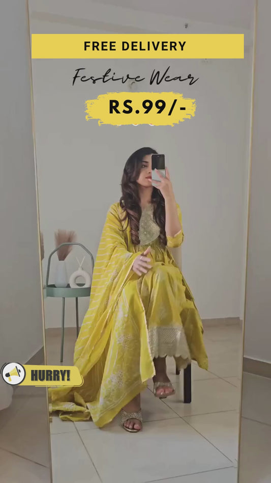 Women Silk Blend Kurta Trouser Set