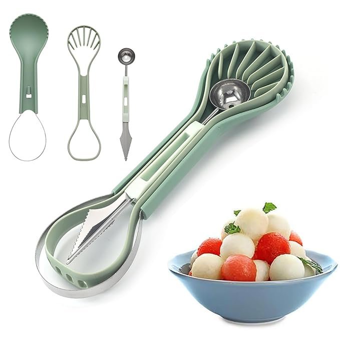 Supvox 6 in 1 Dual End Fruit Scooper Melon Baller Scoop Stainless Steel Set