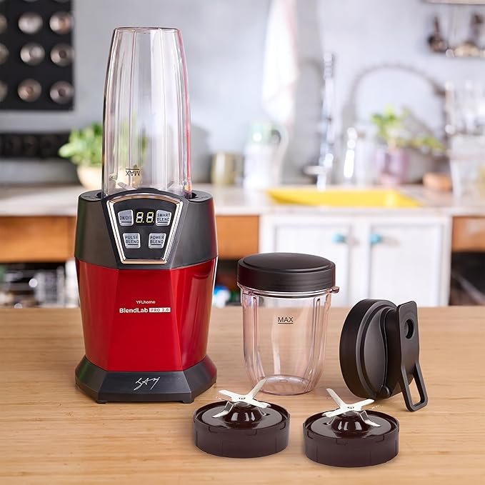 YFL Home by Chef Sanjyot Keer BlendLab Pro 2.0 Mixer Grinder, 1200W Blender for Kitchen, 2 Unbreakable Jars, 100% Copper Motor, Smoothie Maker with Preset Modes, Laser Cut SS Blades