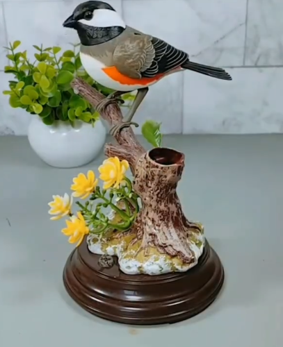 VELURA Simulation Birds Can Move Pen Holders Pets Chirp for Home Decoration Decor Black|1 Piece Simulation Bird|FurReal Friends| Electronic Battery &amp;amp; Wind-Up |Toys &amp;amp; Hobbies