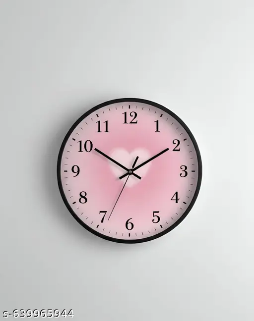 Pink heart wall clock