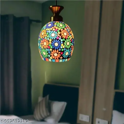Malty Bets Glass Shade, Hanging Light Gold &amp;amp; Green Finish for Living Room Modern/Hanging Lamps for Bedroom/for Living Room/Pendant Lights for Home Decoration