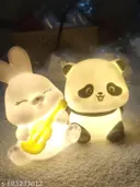 Cute Panda &amp;amp; Rabbit LED Night Lamp for Table &amp;amp; Kids Room | Warm Light | Pack of 2