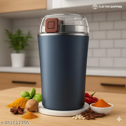 NESTBOND Portable Electric Coffee Grinder Spice &amp;amp; Coffee Bean Grinder | Stainless Steel Mixer Grinder for Masala &amp;amp; Herb Push Button Control
