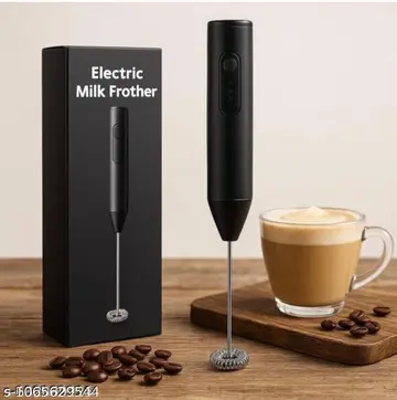 Powerful Milk Frother for Coffee | Black Color | Battery Operated Electric Frother | Stainless Steel Whisk with Frother | Best for Coffee, Lattes, Milk, Hot Chocolates